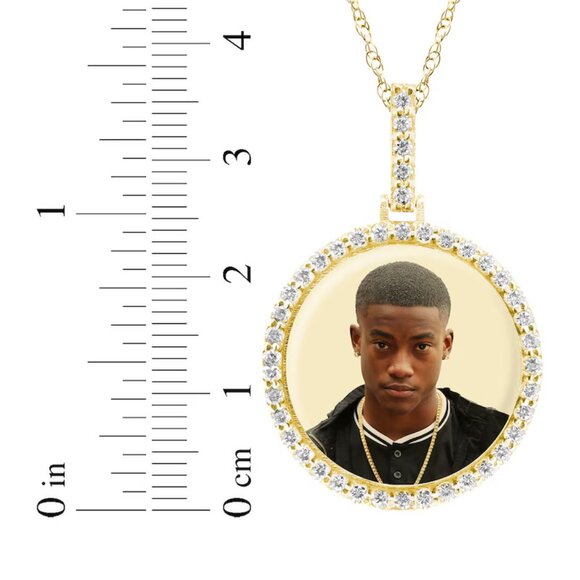 .25CT G SI 10K Yellow Gold Diamond Iced Out Wings Angel Memory Pendant - Picture 3 of 3